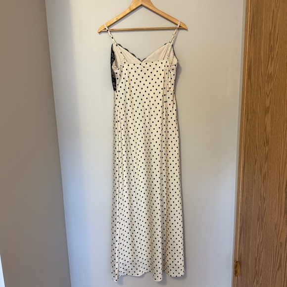 Polka Dot Maxi Dress Black and Cream - Picture 2 of 4